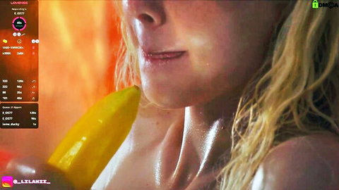 Blonde teen cutie topless and naughty with banana on Chaturbate