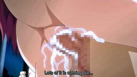 Petite anime teen Maki-chan's tight pussy leaking creampie in close-up