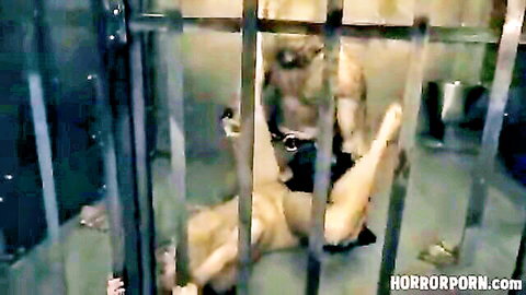 Blonde teen in brutal maledom cage scene, dominated hard