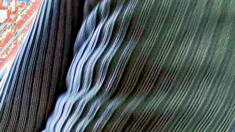 Veronika teases in colorful pleated skirt for wild hairdresser action