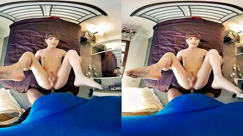 Natalie Mars nude POV spread legs exposing cock on bed