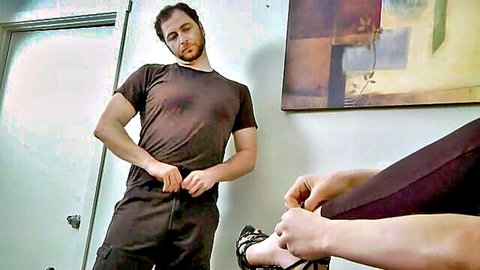 Olive Glass in leggings and heels teased by Brother Love in taboo sister scene