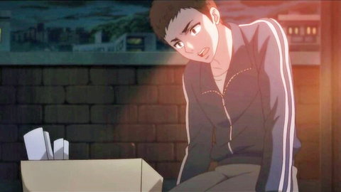 Surprised anime guy in tracksuit urban night hentai thumbnail