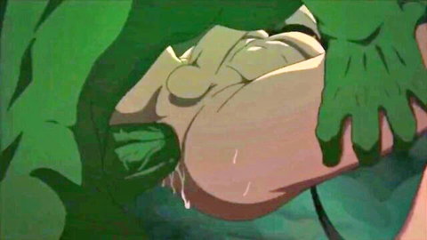 Hentai monster tentacles penetrating nude anime girl from behind in wild gangbang