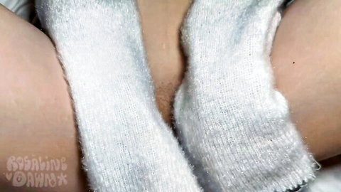 Rosaline DawsonX exposes tight pussy under white sweater in POV