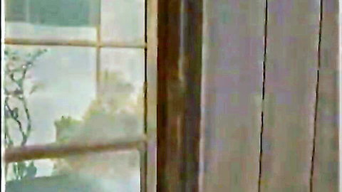 Blurry thumbnail of two Asian women near window in intimate pose, Japanese wife lesbian cheat scene