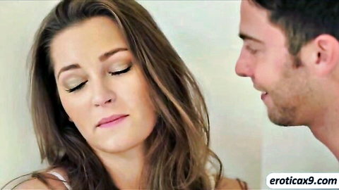 Kiera King and Dani Daniels share an intimate close-up moment in erotic video
