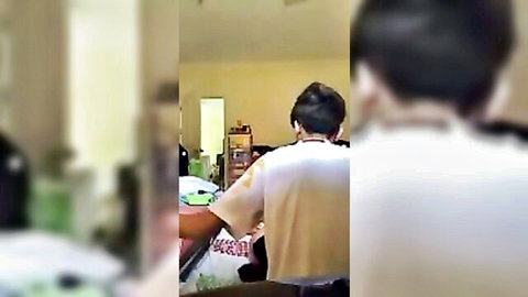 Indonesian hijab babe in casual shirt, back view hot action tease