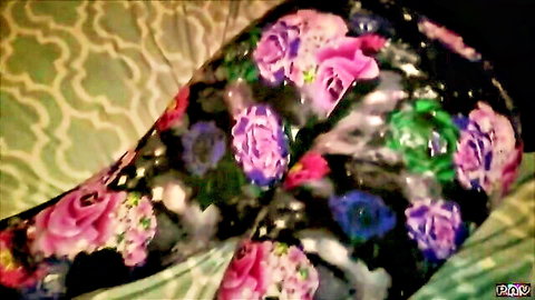 Amateur BBW huge ass in floral leggings POV BDSM tease
