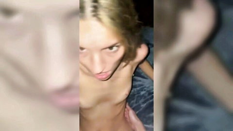 Blonde amateur sorority girl with small perky tits at wild frat party