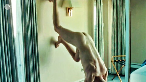 Minna Wundrich full nude contortion pose showing bush, tits, hairy pussy