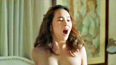 Julia Victoria topless Asian babe moaning in steamy sex scene