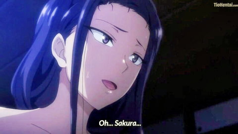 Seductive blue-haired anime girl Oh Sakura in hot Seimin Seishidou hentai scene
