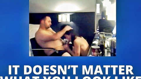 Eva Lovia kneeling for intense blowjob on Jordi Lucena in erotic scene