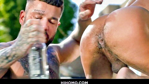 Andre Bedford rims Danny Starr's ass outdoors in intense gay scene