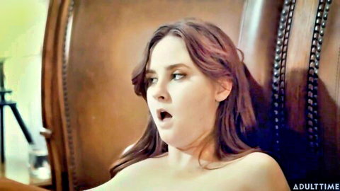 Chubby brunette woman moaning during lesbian oral sex
