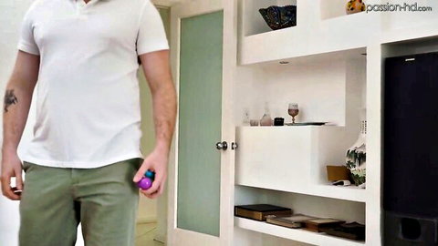 Honey's Easter bunny passion with handsome man holding egg in HD tease