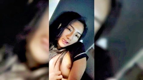 BunnyBrownie topless in business class, teasing on flight