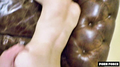 Ayla Mia petite 18yo college girl's bare foot touched in hardcore sex scene