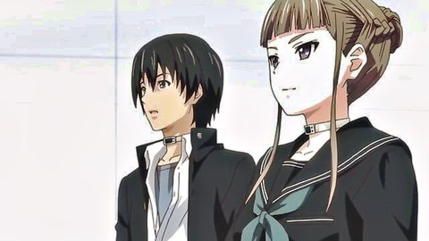 Anime couple in school uniforms for steamy anal toy adventure