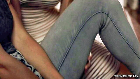 Kayden Kross and Ryan Ryans in intimate blonde lesbian embrace