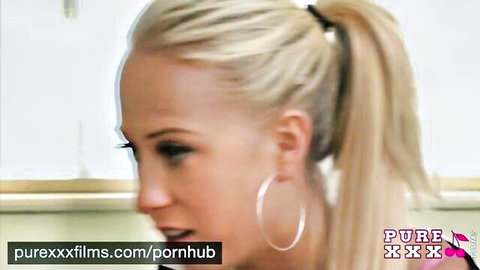 Blonde MILF with ponytail gets tight pussy pounded in hardcore video