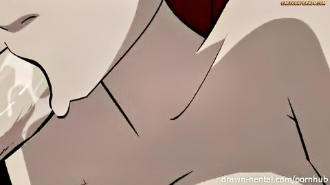 Gwen from Ben 10 hentai: side profile with cum on neck after sucking Kevin's cock