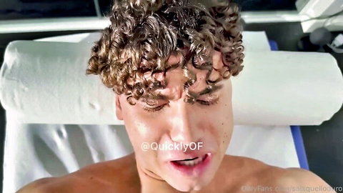 Curly-haired Italian guy Saix in intense OnlyFans close-up ecstasy