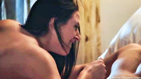 Angela White nude from behind in steamy interracial sex with Jay Smooth