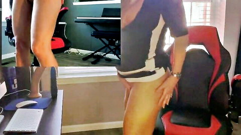 Blonde MILF teases in lingerie and nude, solo toy play and squirting at home