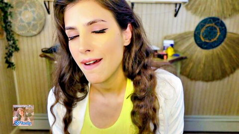 Irma La Dulce teases with cleavage in yellow top for ASMR JOI