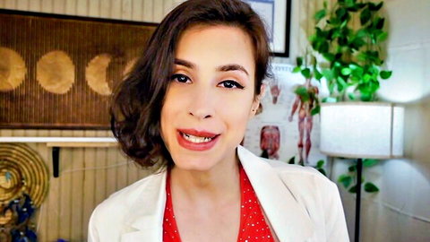 Irma La Dulce as busty nurse in ASMR peek-a-boob handjob tease