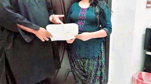 Busty Indian stepdaughter in green salwar kameez with stepdad