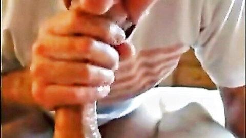 Intense gay cumshot handjob close-up with hot guys