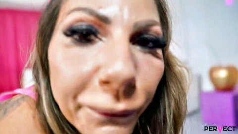 Lily Veroni intense close-up in hardcore BBC POV action