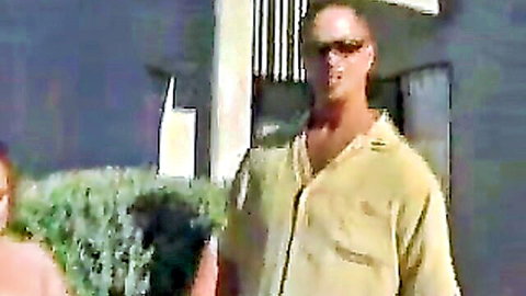 BBW Vivian in outdoor tease with man in open shirt
