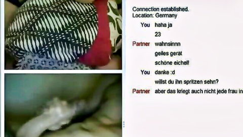 Young German girl on webcam chat teasing about creampie fucking partner