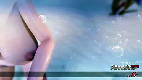 3D animated Amalia nude in bubbly Wonderland bath, Episode 4