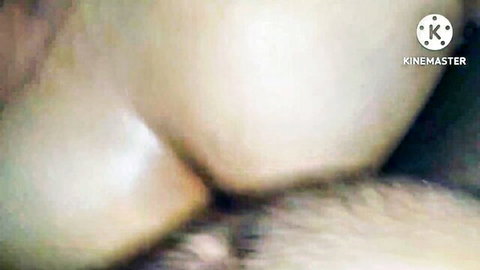 Big pale ass cheeks spread wide in blurry doggy style with cock penetration visible
