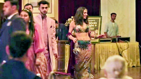 Sara Ali Khan in sexy sequin belly dance outfit, hot scene from Murder Mubarak