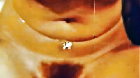 Retro close-up of woman's neck with choker necklace in vintage adult video