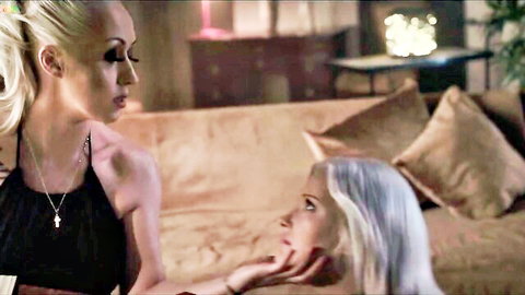 Christina Shine and Zazie Skymm in intimate lesbian tease