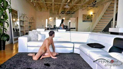 Gianna Dior punishes naked peeping pervert in intense femdom scene
