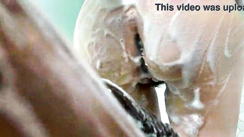 Cum4dadddy tight white teen ass fucked by big BBC in shower anal sex