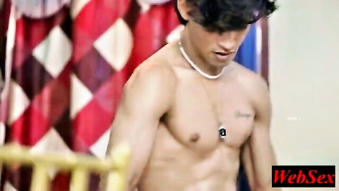Muscular Indian man shirtless in romantic hardcore fuck scene
