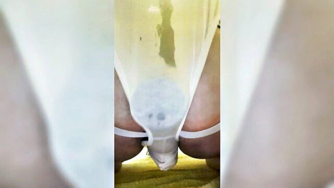 Amateur solo gaping ass with wedgie in white panties