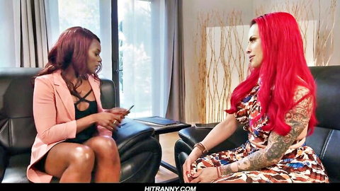 Ana Foxxx interviews tattooed redhead TS Foxxy in teasing chat