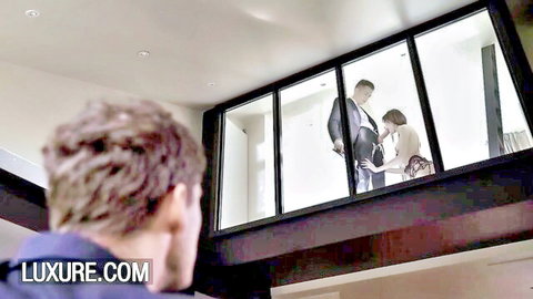 Gisha Forza as submissive geisha in intimate scene with suited man