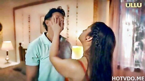 Indian couple in intimate face-touch tease from Tadka Episode 2 Ullu series