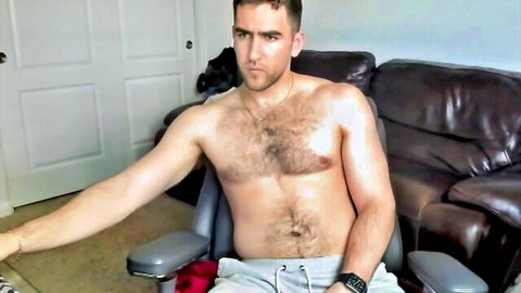Donnyxcash shirtless muscular hairy guy in sweatpants Chaturbate solo